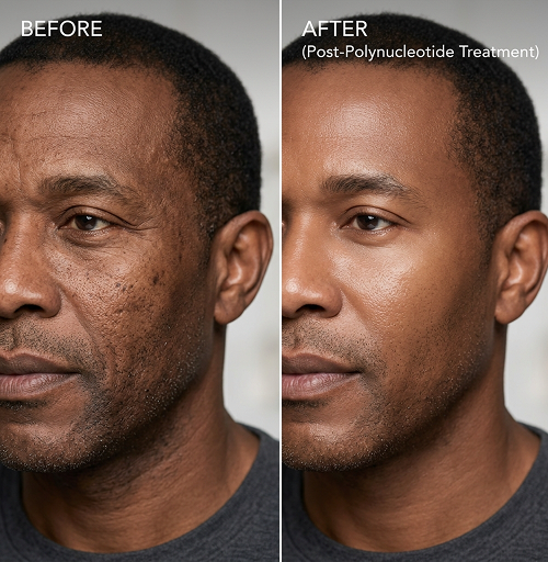 dark skin man before and after