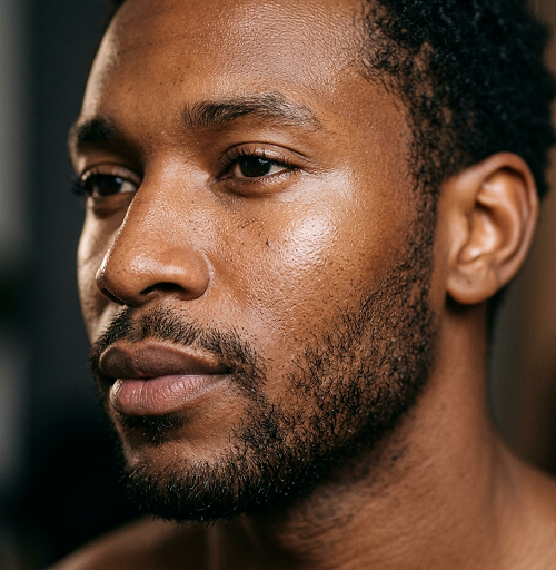 dark skin man with beards