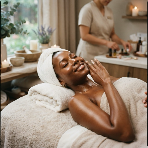 woman relaxing during a facial in a private suite
