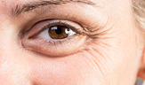 macro eye smiling woman