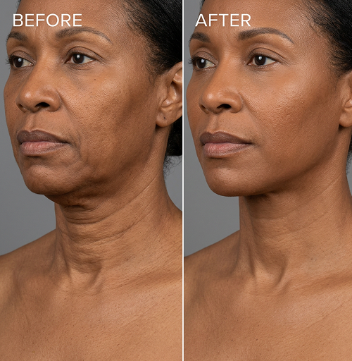 before and after of neck rejuvenation