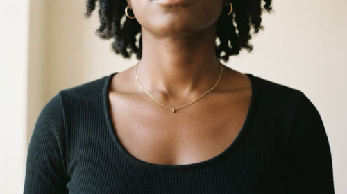 woman's neckline and décolletage