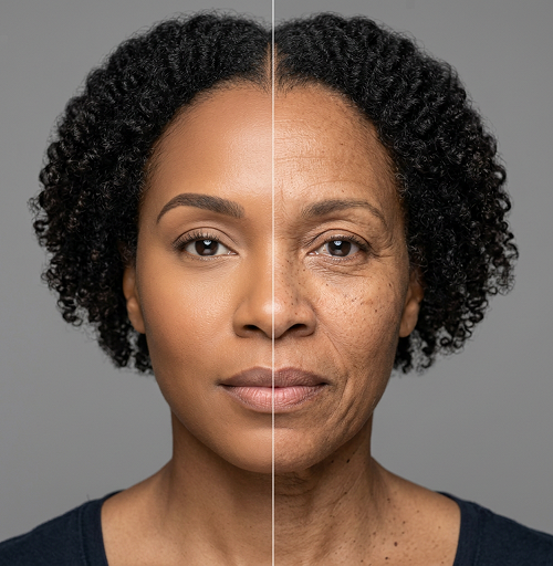 woman face in splitscreen